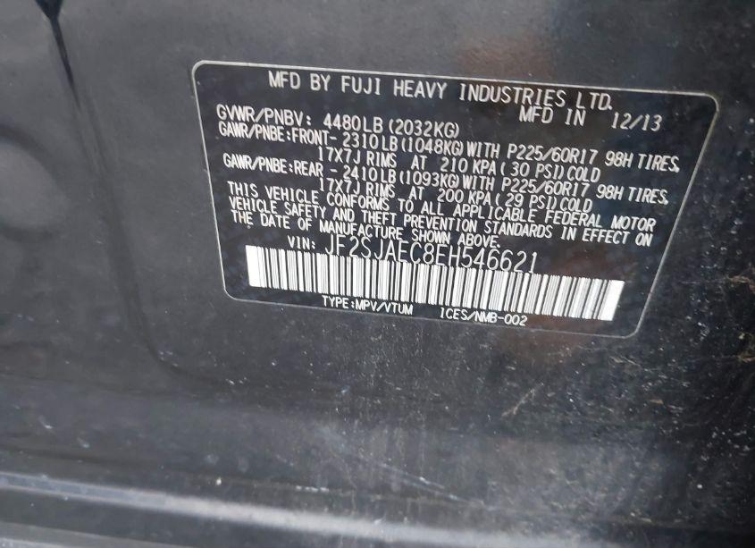 Photo 9 of 2014 Subaru Forester 2.5I PREMIUM (VIN JF2SJAEC8EH546621)