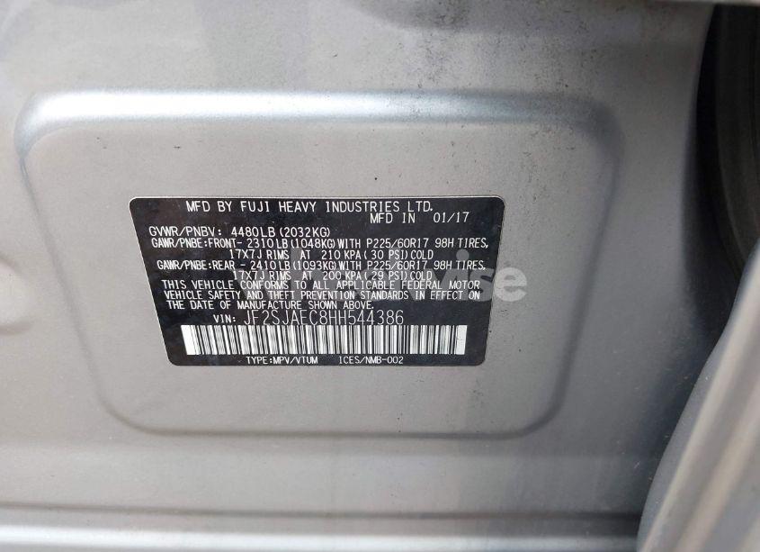 Photo 9 of 2017 Subaru Forester 2.5I PREMIUM (VIN JF2SJAEC8HH544386)