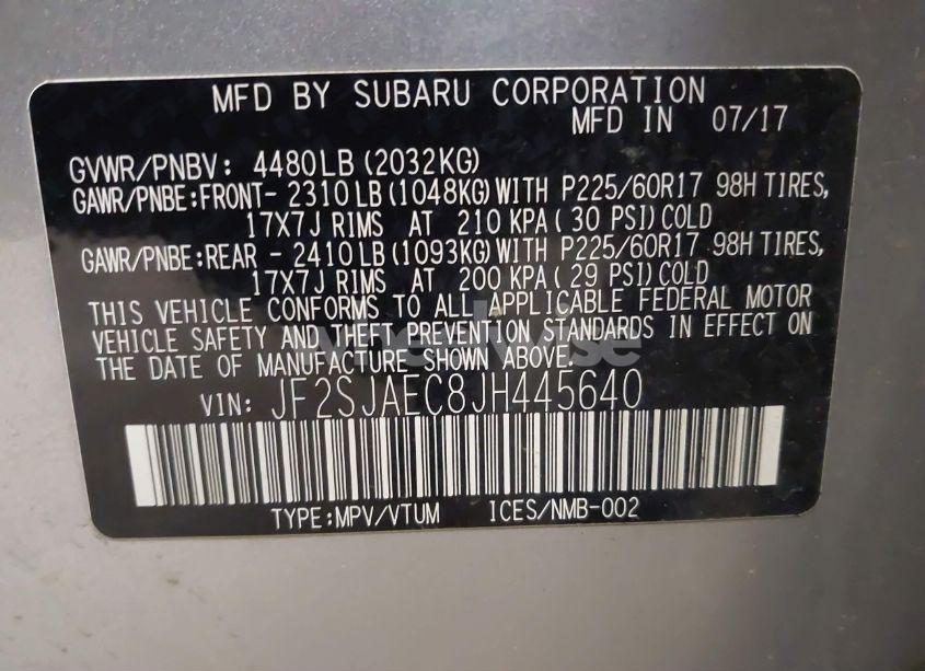 Photo 9 of 2018 Subaru Forester 2.5I PREMIUM (VIN JF2SJAEC8JH445640)