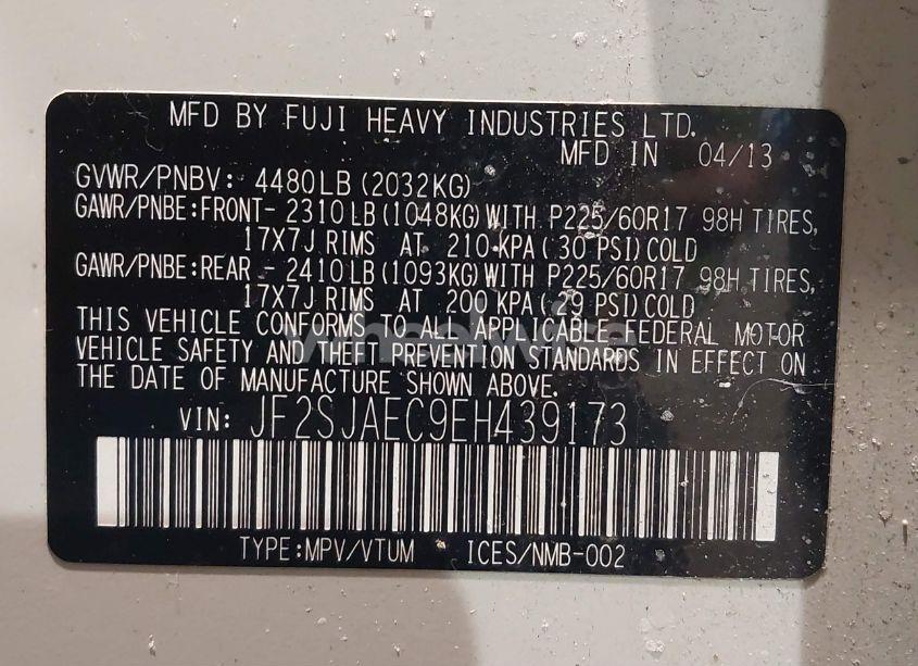 Photo 9 of 2014 Subaru Forester 2.5I PREMIUM (VIN JF2SJAEC9EH439173)