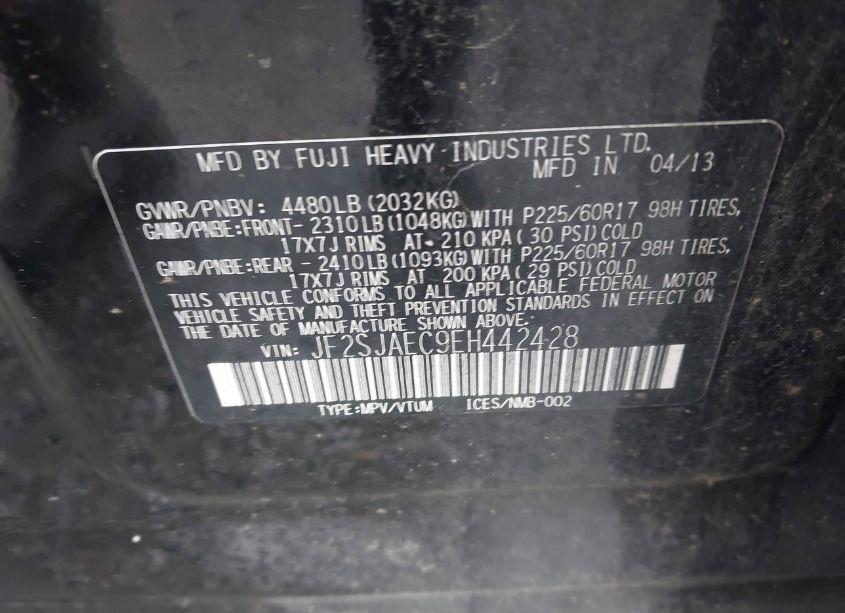 Photo 9 of 2014 Subaru Forester 2.5I PREMIUM (VIN JF2SJAEC9EH442428)