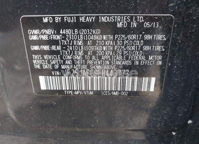 Photo 9 of 2014 Subaru Forester 2.5I PREMIUM (VIN JF2SJAEC9EH443773)