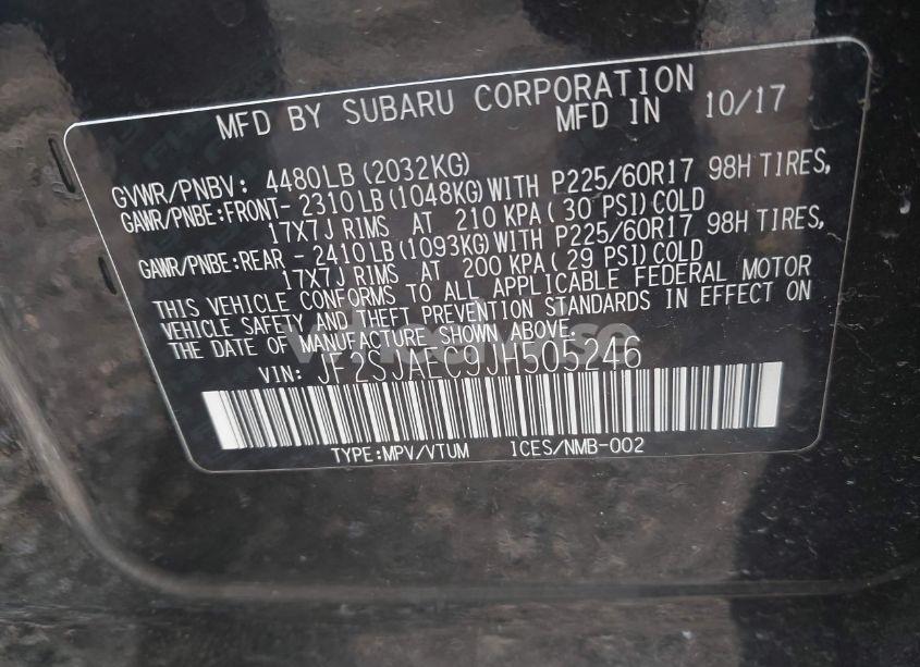 Photo 9 of 2018 Subaru Forester 2.5I PREMIUM (VIN JF2SJAEC9JH505246)