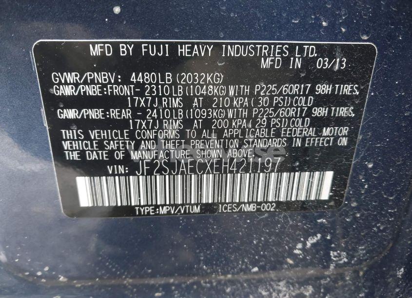 Photo 9 of 2014 Subaru Forester 2.5I PREMIUM (VIN JF2SJAECXEH421197)