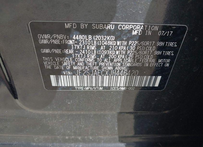 Photo 9 of 2018 Subaru Forester 2.5I PREMIUM (VIN JF2SJAECXJH446420)