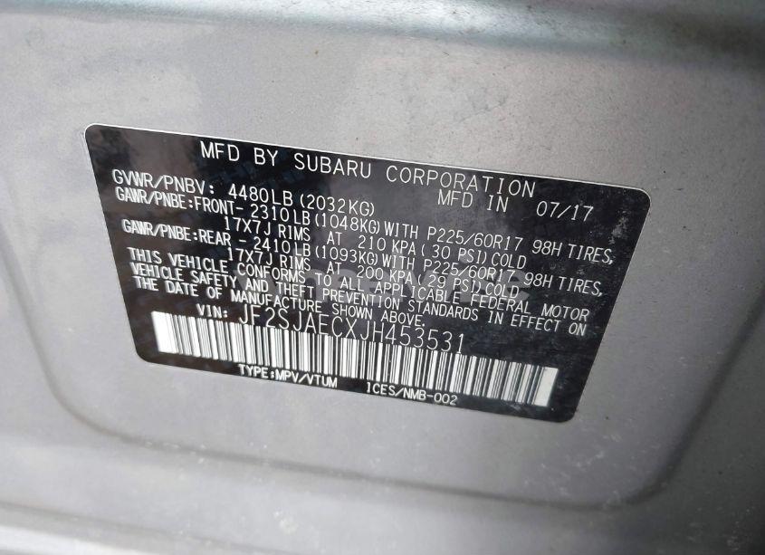 Photo 9 of 2018 Subaru Forester 2.5I PREMIUM (VIN JF2SJAECXJH453531)