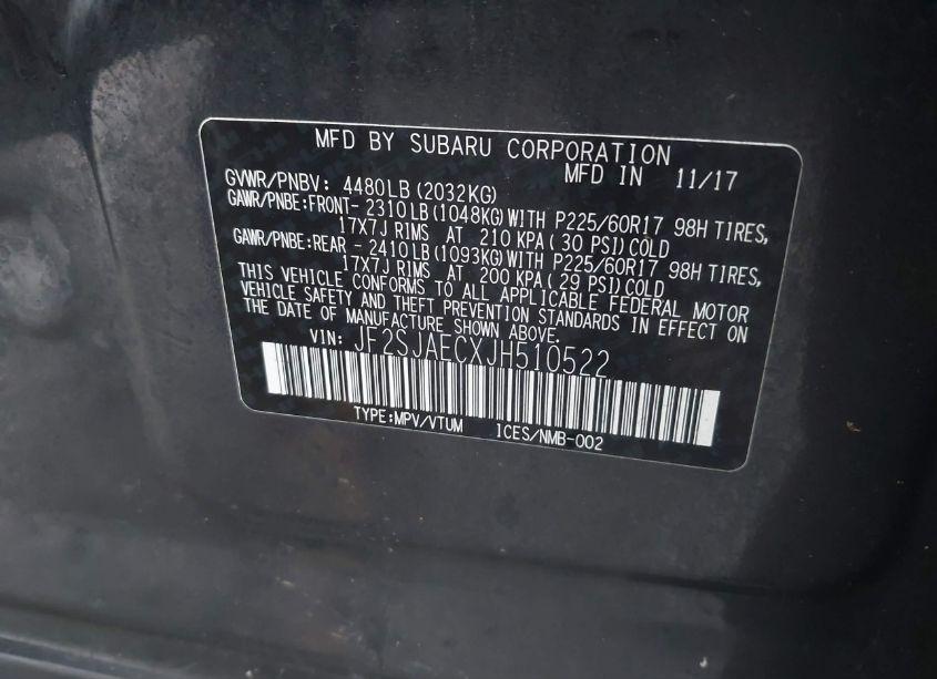 Photo 9 of 2018 Subaru Forester 2.5I PREMIUM (VIN JF2SJAECXJH510522)