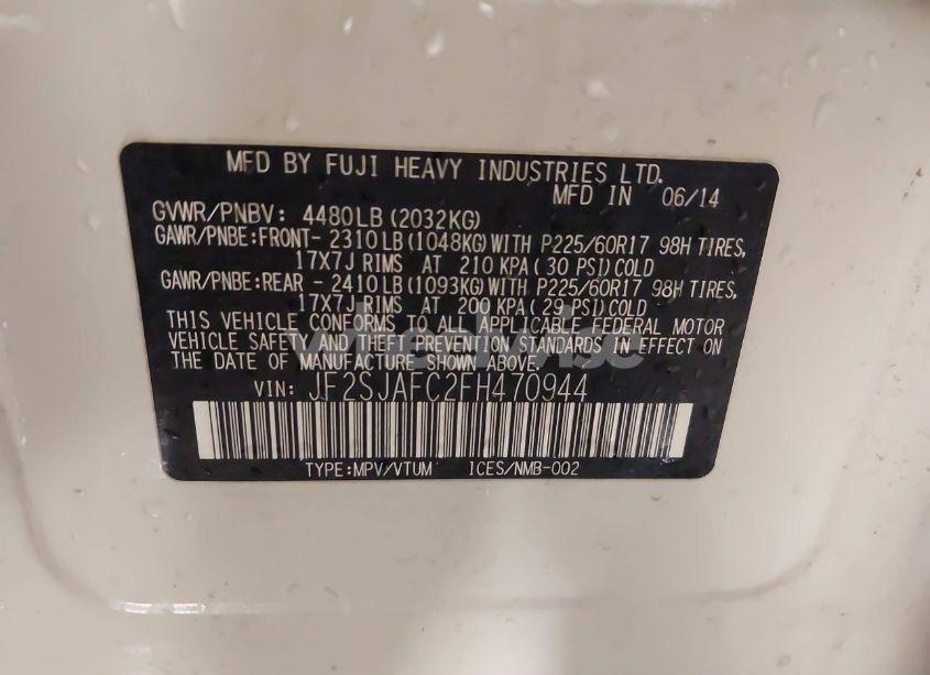 Photo 9 of 2015 Subaru Forester 2.5I PREMIUM (VIN JF2SJAFC2FH470944)