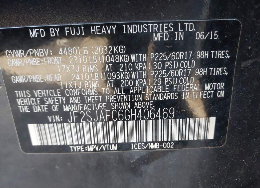 Photo 9 of 2016 Subaru Forester 2.5I PREMIUM (VIN JF2SJAFC6GH406469)