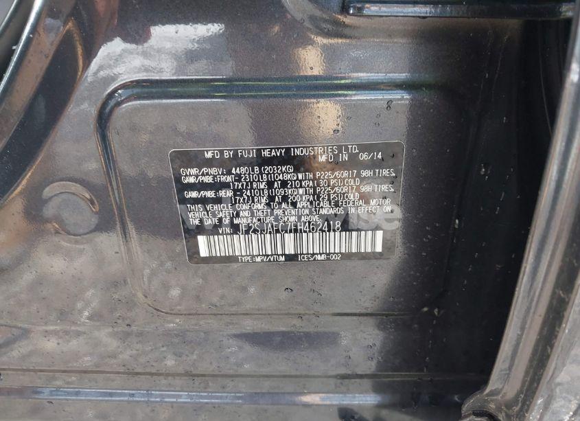 Photo 9 of 2015 Subaru Forester 2.5I PREMIUM (VIN JF2SJAFC7FH462418)