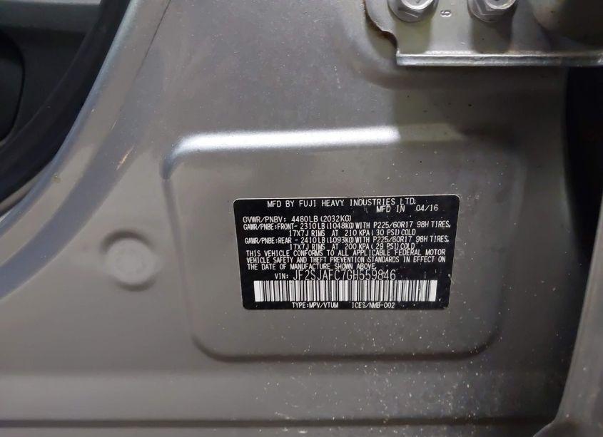 Photo 9 of 2016 Subaru Forester 2.5I PREMIUM (VIN JF2SJAFC7GH559846)