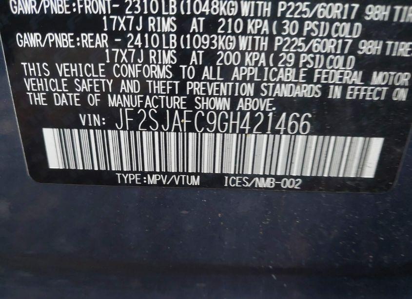 Photo 9 of 2016 Subaru Forester 2.5I PREMIUM (VIN JF2SJAFC9GH421466)