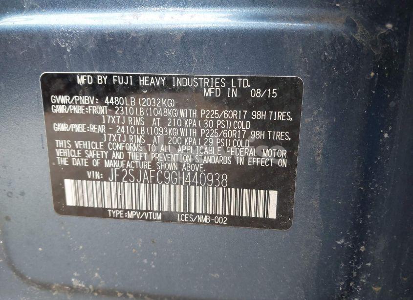Photo 9 of 2016 Subaru Forester 2.5I PREMIUM (VIN JF2SJAFC9GH440938)