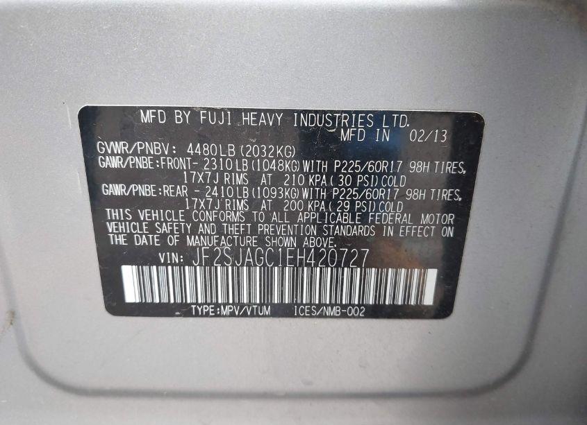 Photo 9 of 2014 Subaru Forester 2.5I PREMIUM (VIN JF2SJAGC1EH420727)