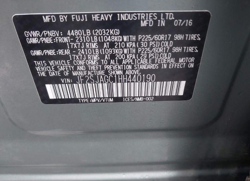 Photo 9 of 2017 Subaru Forester 2.5I PREMIUM (VIN JF2SJAGC1HH440190)