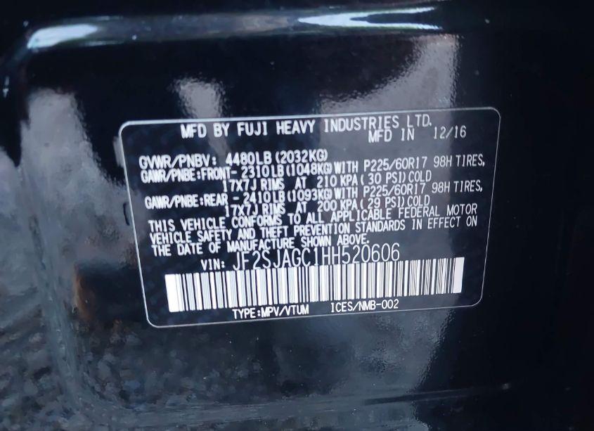 Photo 9 of 2017 Subaru Forester 2.5I PREMIUM (VIN JF2SJAGC1HH520606)