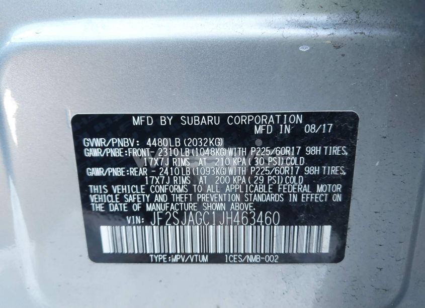 Photo 9 of 2018 Subaru Forester 2.5I PREMIUM (VIN JF2SJAGC1JH463460)