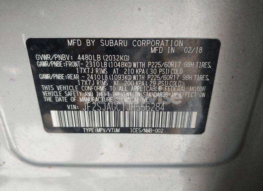 Photo 9 of 2018 Subaru Forester 2.5I PREMIUM (VIN JF2SJAGC1JH556284)