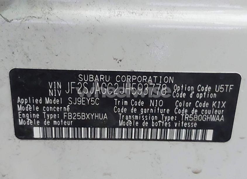 Photo 9 of 2018 Subaru Forester 2.5I PREMIUM (VIN JF2SJAGC2JH593778)