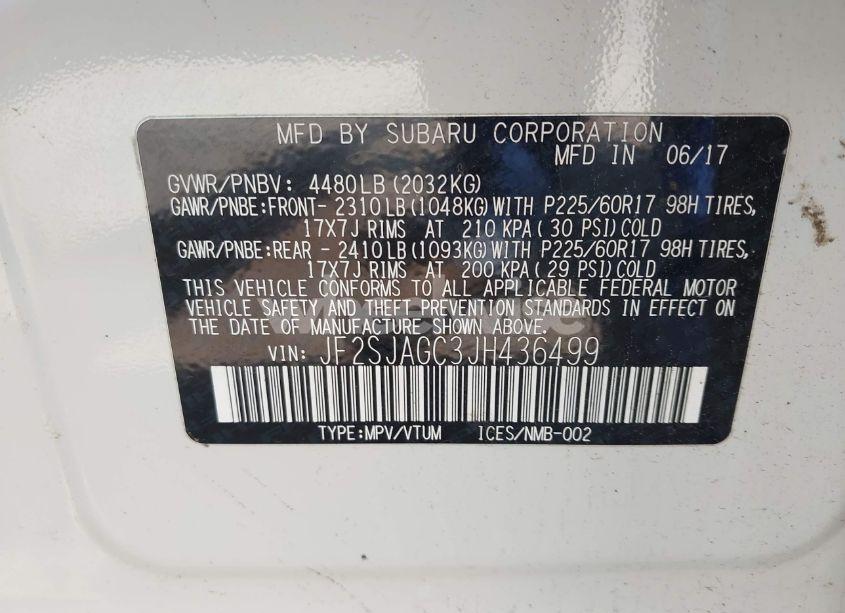 Photo 9 of 2018 Subaru Forester 2.5I PREMIUM (VIN JF2SJAGC3JH436499)