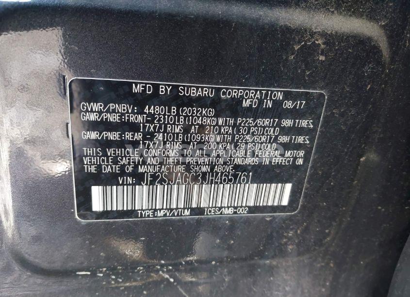 Photo 9 of 2018 Subaru Forester 2.5I PREMIUM (VIN JF2SJAGC3JH465761)