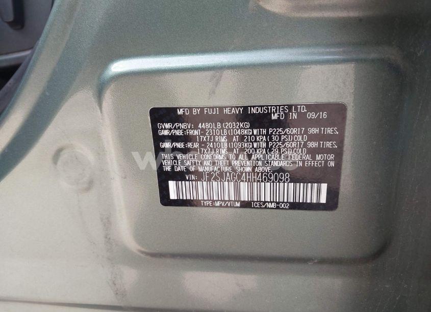 Photo 9 of 2017 Subaru Forester 2.5I PREMIUM (VIN JF2SJAGC4HH469098)