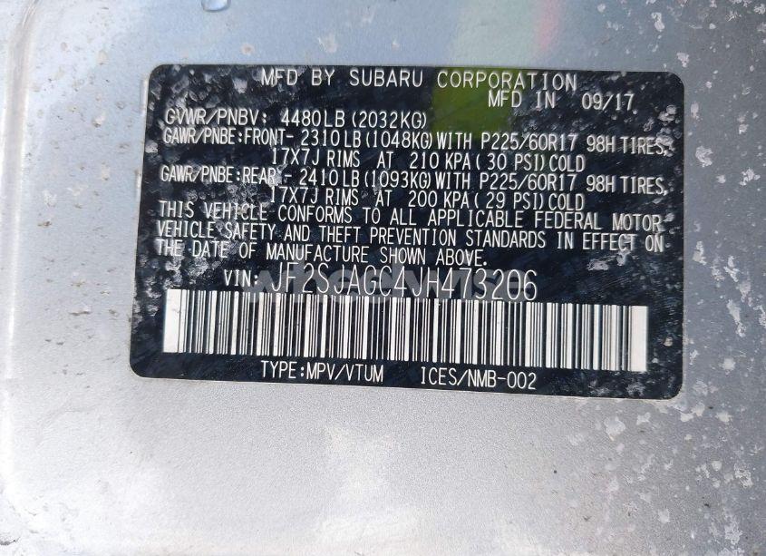 Photo 9 of 2018 Subaru Forester 2.5I PREMIUM (VIN JF2SJAGC4JH473206)