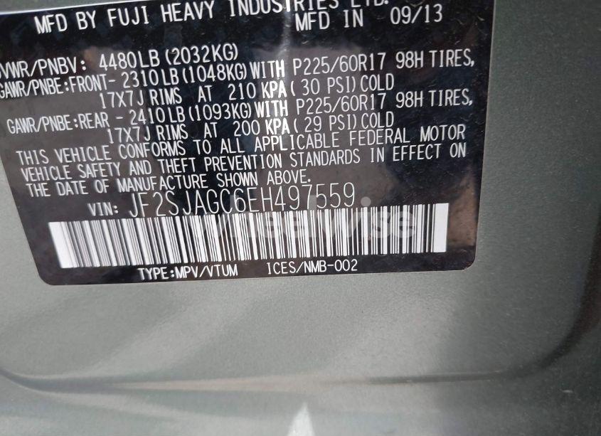 Photo 9 of 2014 Subaru Forester 2.5I PREMIUM (VIN JF2SJAGC6EH497559)