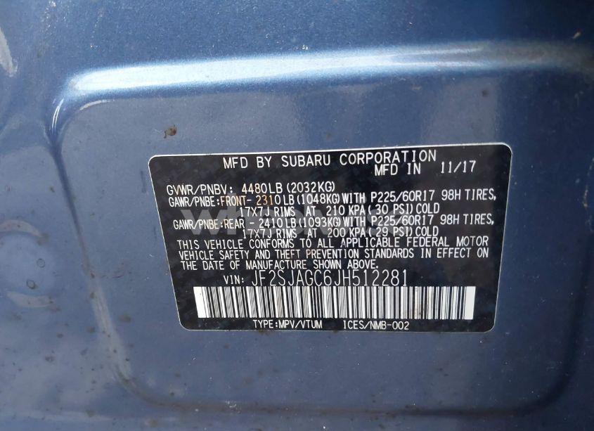 Photo 9 of 2018 Subaru Forester 2.5I PREMIUM (VIN JF2SJAGC6JH512281)