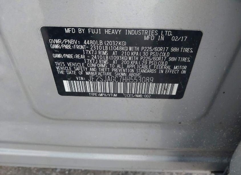 Photo 9 of 2017 Subaru Forester 2.5I PREMIUM (VIN JF2SJAGC7HH553089)