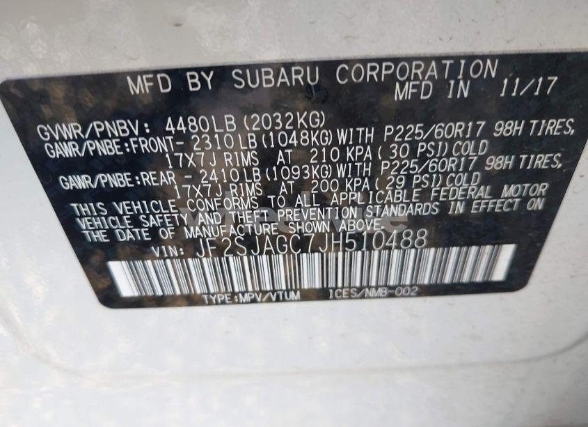 Photo 9 of 2018 Subaru Forester 2.5I PREMIUM (VIN JF2SJAGC7JH510488)