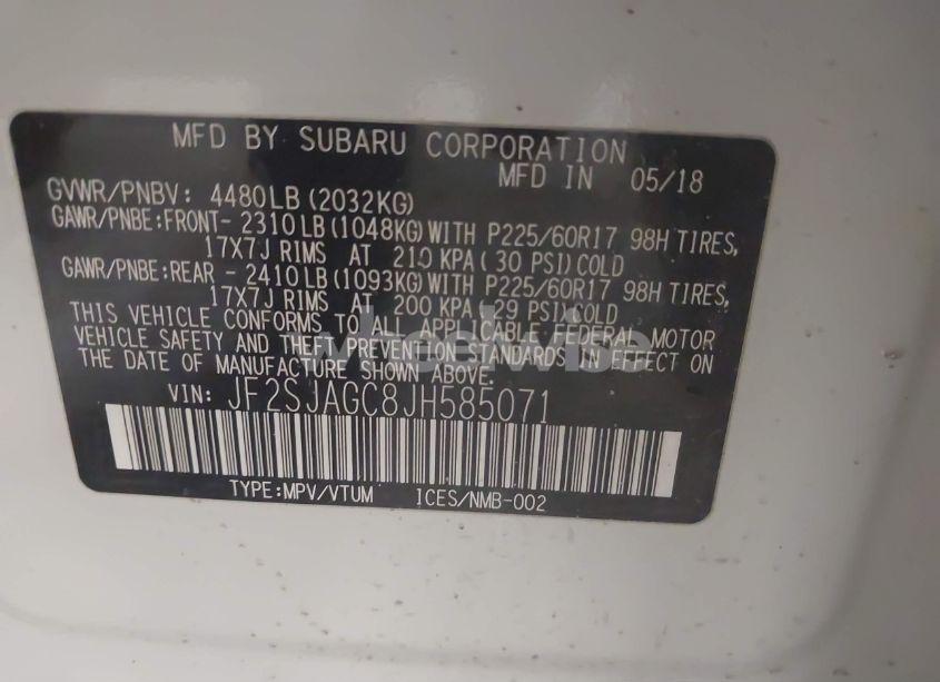 Photo 9 of 2018 Subaru Forester 2.5I PREMIUM (VIN JF2SJAGC8JH585071)