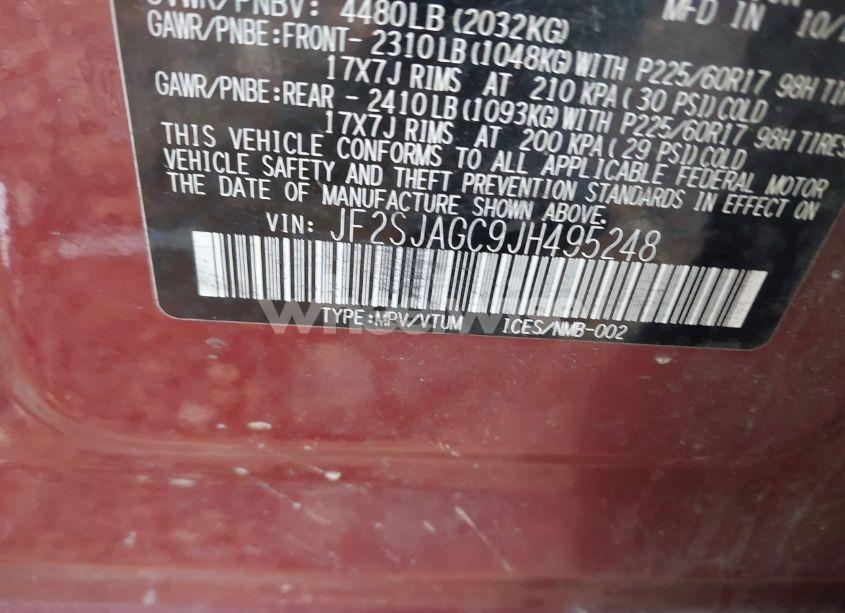 Photo 9 of 2018 Subaru Forester 2.5I PREMIUM (VIN JF2SJAGC9JH495248)