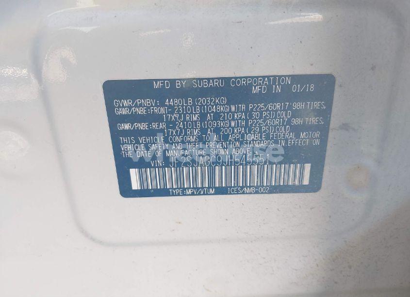 Photo 9 of 2018 Subaru Forester 2.5I PREMIUM (VIN JF2SJAGC9JH545551)