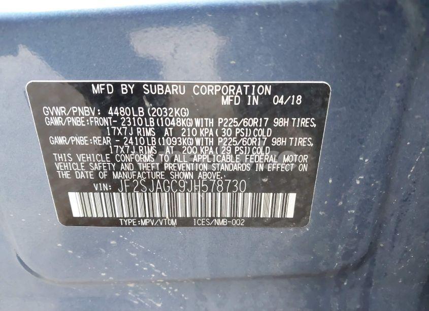 Photo 9 of 2018 Subaru Forester 2.5I PREMIUM (VIN JF2SJAGC9JH578730)