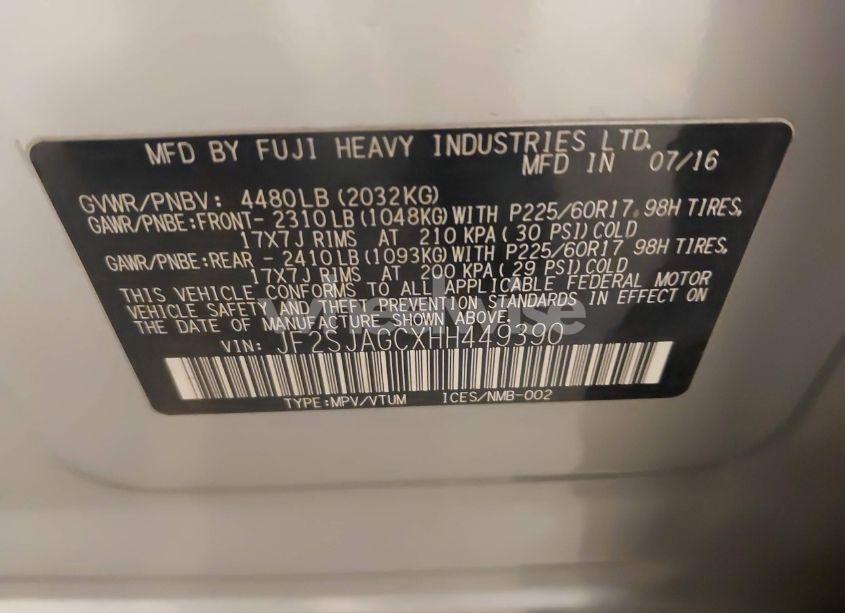 Photo 9 of 2017 Subaru Forester 2.5I PREMIUM (VIN JF2SJAGCXHH449390)