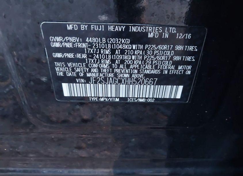 Photo 9 of 2017 Subaru Forester 2.5I PREMIUM (VIN JF2SJAGCXHH520667)