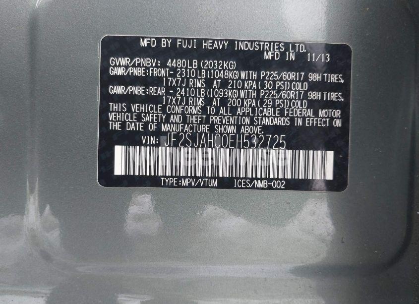 Photo 9 of 2014 Subaru Forester 2.5I LIMITED (VIN JF2SJAHC0EH532725)