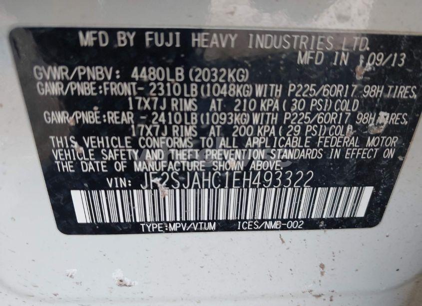 Photo 9 of 2014 Subaru Forester 2.5I LIMITED (VIN JF2SJAHC1EH493322)