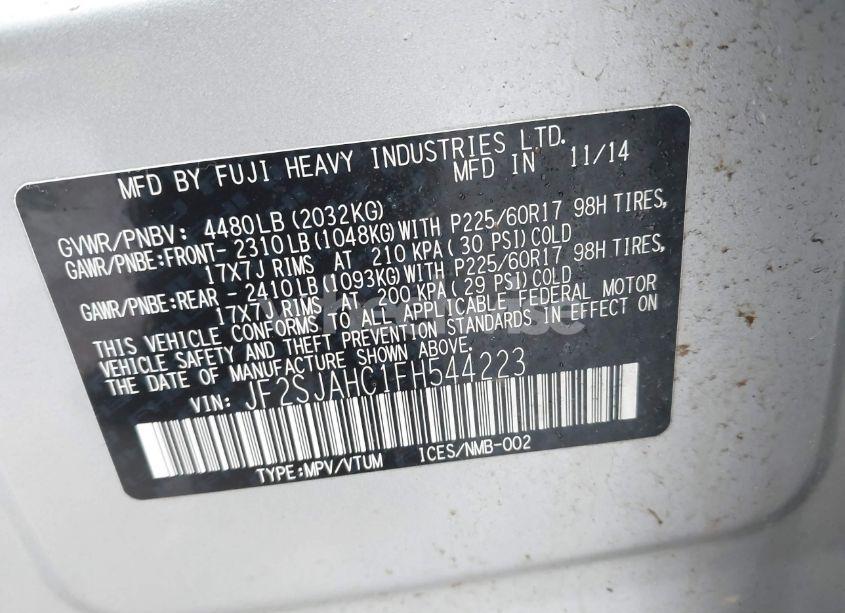 Photo 9 of 2015 Subaru Forester 2.5I LIMITED (VIN JF2SJAHC1FH544223)