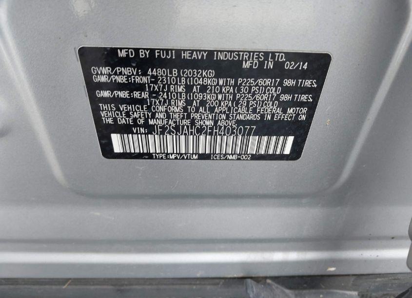 Photo 9 of 2015 Subaru Forester 2.5I LIMITED (VIN JF2SJAHC2FH403077)