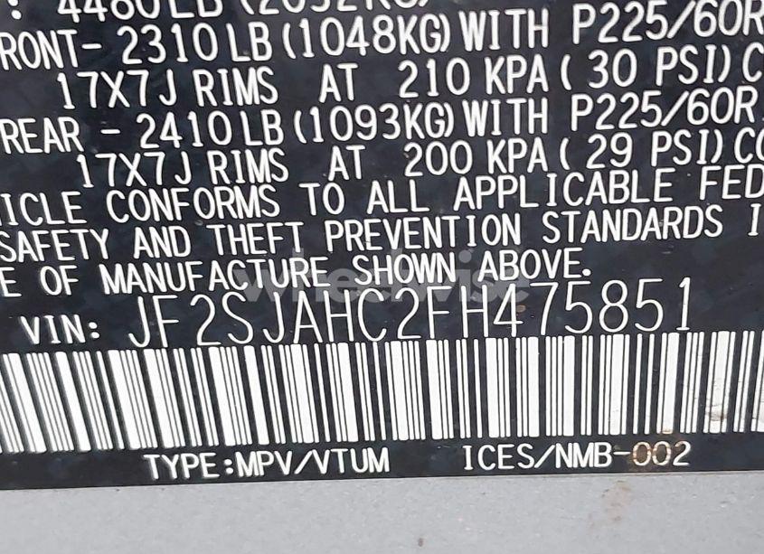 Photo 9 of 2015 Subaru Forester 2.5I LIMITED (VIN JF2SJAHC2FH475851)