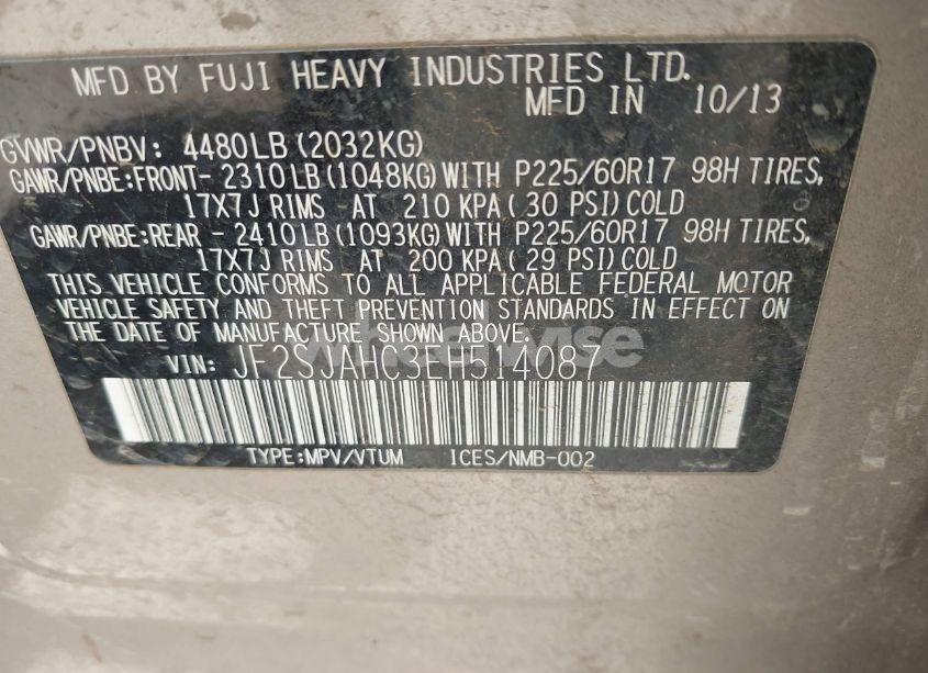 Photo 9 of 2014 Subaru Forester 2.5I LIMITED (VIN JF2SJAHC3EH514087)