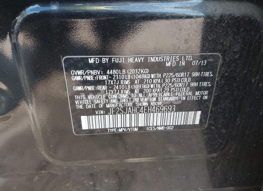 Photo 9 of 2014 Subaru Forester 2.5I LIMITED (VIN JF2SJAHC4EH469693)