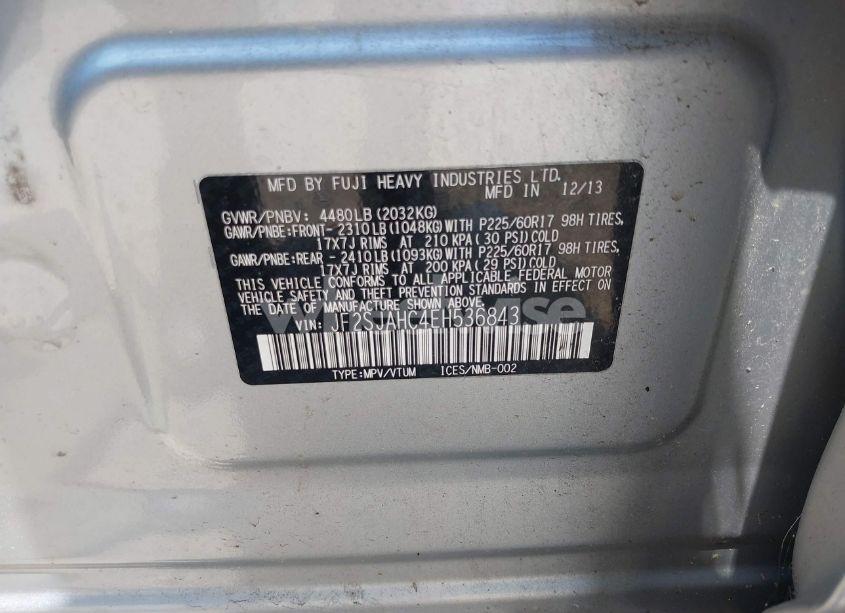 Photo 9 of 2014 Subaru Forester 2.5I LIMITED (VIN JF2SJAHC4EH536843)