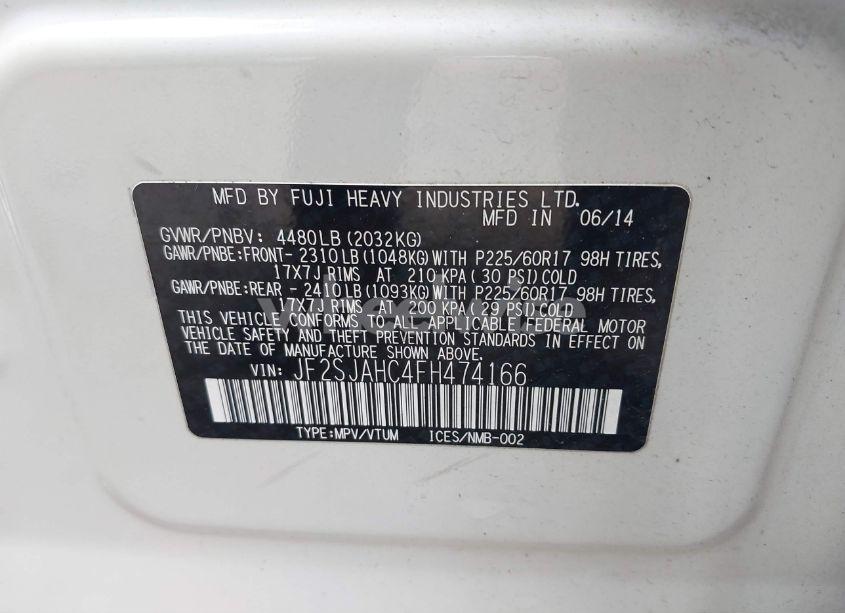 Photo 9 of 2015 Subaru Forester 2.5I LIMITED (VIN JF2SJAHC4FH474166)