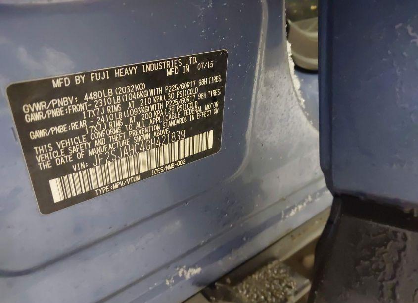 Photo 9 of 2016 Subaru Forester 2.5I LIMITED (VIN JF2SJAHC4GH421839)