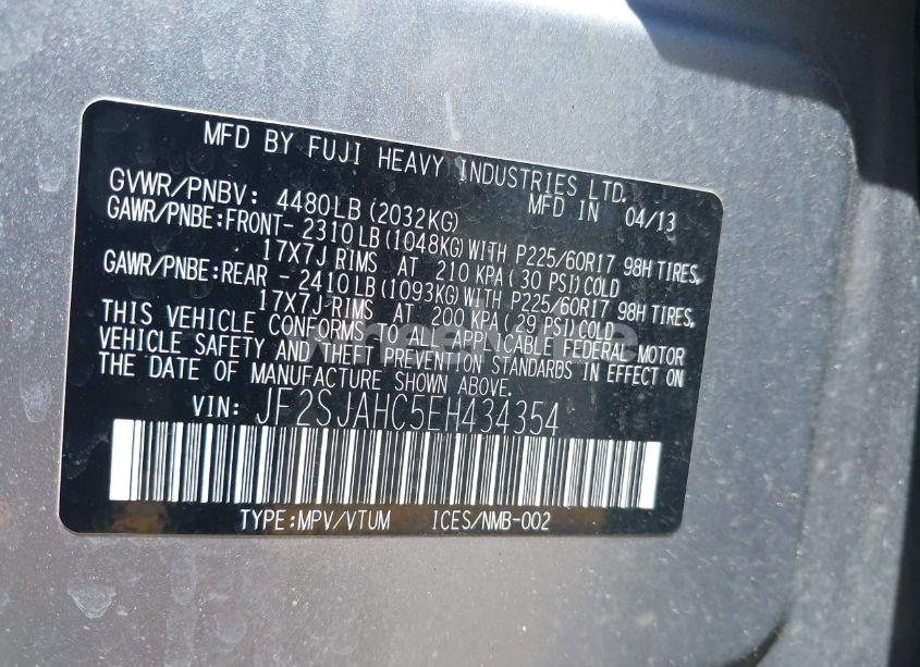 Photo 9 of 2014 Subaru Forester 2.5I LIMITED (VIN JF2SJAHC5EH434354)