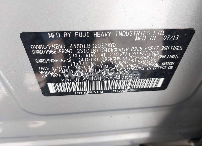 Photo 9 of 2014 Subaru Forester 2.5I LIMITED (VIN JF2SJAHC5EH476622)