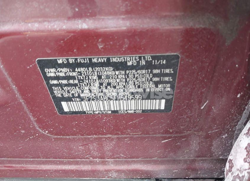 Photo 9 of 2015 Subaru Forester 2.5I LIMITED (VIN JF2SJAHC5FH549599)